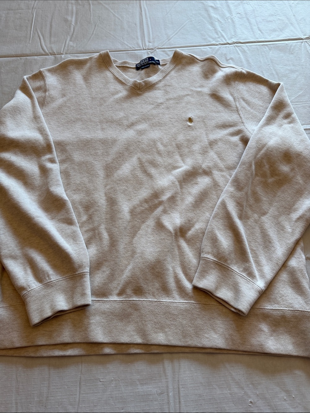 Polo by Ralph Lauren Men's Crewneck Sweater in Light Beige